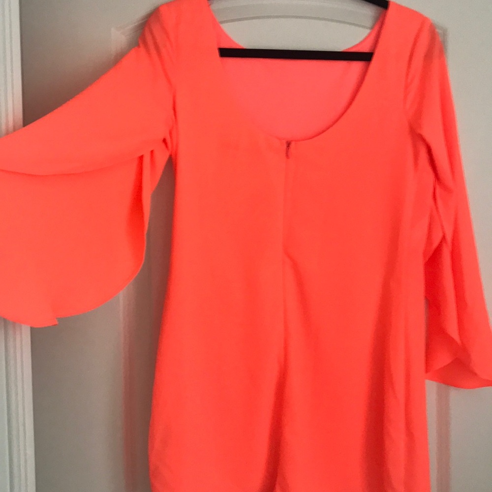 Ark & CO Orange/Coral Open Back Shift Dress - Picture 3 of 3